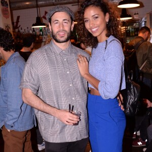 Exclusif - Flora Coquerel (Miss France 2014) et son compagnon Ugo Ciulla lors de la soirée du 10ème anniversaire du restaurant Schwartz's Deli au 7 Avenue d'Eylau dans le 16ème arrondissement de Paris le 27 mai 2019. © Rachid Bellak/Bestimage