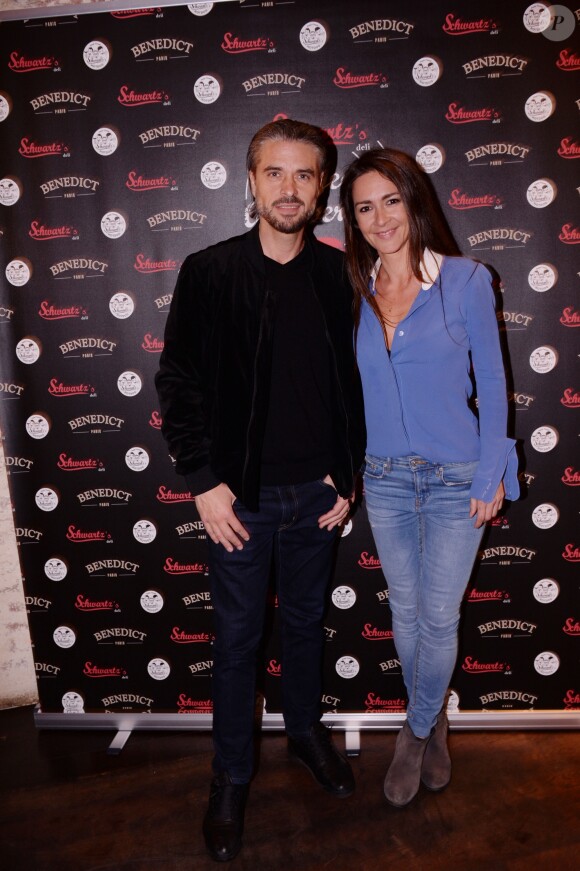 Exclusif - Anthony Dupray, Emmanuelle Boidron lors de la soirée du 10ème anniversaire du restaurant Schwartz's Deli au 7 Avenue d'Eylau dans le 16ème arrondissement de Paris le 27 mai 2019. © Rachid Bellak/Bestimage