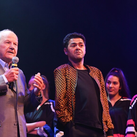Marc Ladreit de Lacharrière et Jamel Debbouze - Finale du 9e Trophée d'Impro Culture & Diversité, au Théâtre de la Madeleine Paris le 27 mai 2019. © Coadic Guirec / Bestimage