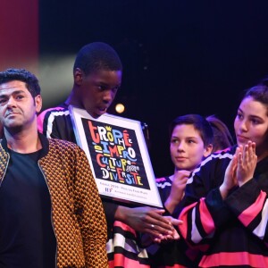 Marc Ladreit de Lacharrière et Jamel Debbouze - Finale du 9e Trophée d'Impro Culture & Diversité, au Théâtre de la Madeleine Paris le 27 mai 2019. © Coadic Guirec / Bestimage