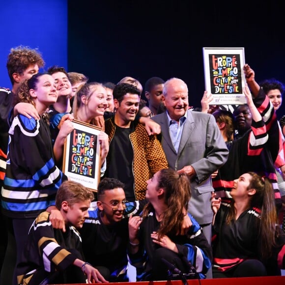 Marc Ladreit de Lacharrière et Jamel Debbouze - Finale du 9e Trophée d'Impro Culture & Diversité, au Théâtre de la Madeleine Paris le 27 mai 2019. © Coadic Guirec / Bestimage