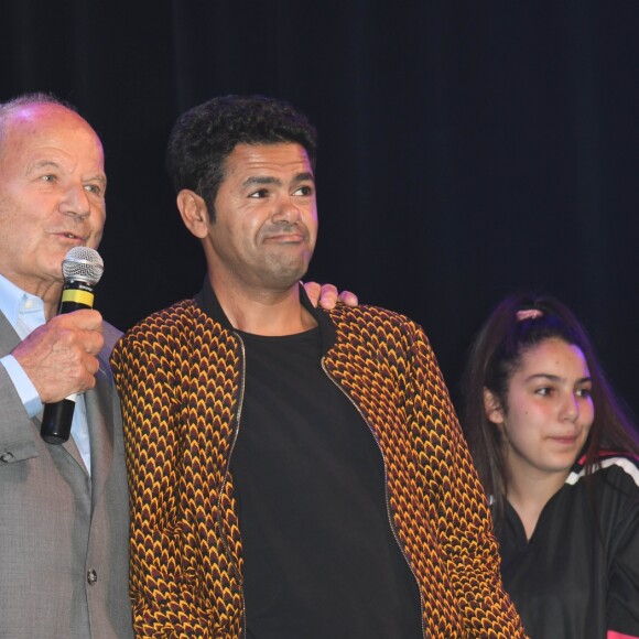 Marc Ladreit de Lacharrière et Jamel Debbouze - Finale du 9e Trophée d'Impro Culture & Diversité, au Théâtre de la Madeleine Paris le 27 mai 2019. © Coadic Guirec / Bestimage