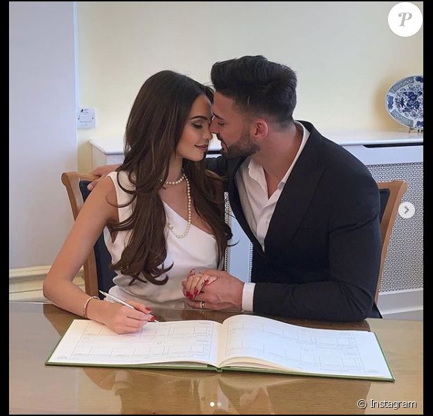 Nabilla et Thomas Vergara, le jour de leur mariage à Londres le 7 mai 2019.