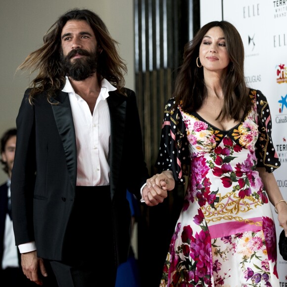 Monica Bellucci et son compagnon Nicolas Lefebvre au gala de charité du magazine "Elle" Espagne pour collecter des fonds pour la fondation de luttre contre le cancer CRIS à l'hôtel Intercontinental à Madrid, le 30 mai 2019.