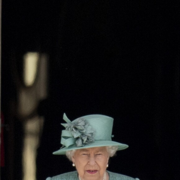 Donald et Melania Trump avec la reine Elizabeth II le 3 juin 2019 lors des cérémonies de bienvenue au palais de Buckingham à Londres, au premier jour de leur visite officielle en Grande-Bretagne.