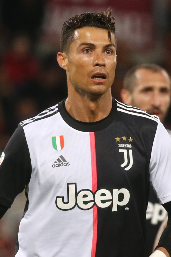 Cristiano Ronaldo lors du match de football de Serie A TIM opposant l'As Roma à la Juventus au stade olympique de Rome, Italie, le 12 mai 2019. L'AS Roma a gagné 2-0.