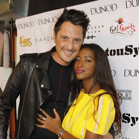 Exclusif  - Vincent Cerutti et sa compagne Hapsatou Sy à la soirée de lancement du livre d'Hapsatou Sy "Partie de rien" aux éditions Dunod, au showroom d'Hapsatou Sy. Paris, le 08 Juin 2017. © Marc Ausset Lacroix-CVS/Bestimage