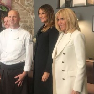 Brigitte Macron et Melania Trump ont déjeunéau restaurant étoilé A Contre SENS à Caen le 6 juin 2019.