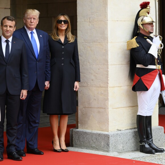 Melania Trump, la première dame Brigitte Macron - 75ème anniversaire du débarquement - Entretien entre le président Donald Trump et le président Emmanuel Macron à la préfecture de Caen le 6 juin 2019. © Eliot Blondet / pool / Bestimage