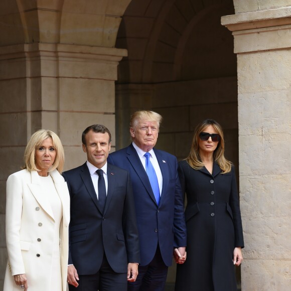 Melania Trump, la première dame Brigitte Macron - 75ème anniversaire du débarquement - Entretien entre le président Donald Trump et le président Emmanuel Macron à la préfecture de Caen le 6 juin 2019. © Eliot Blondet / pool / Bestimage