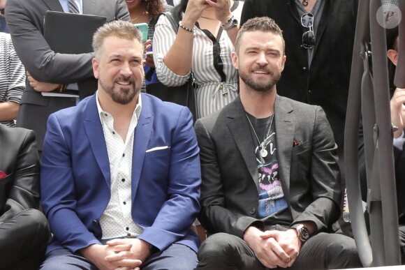 Joey Fatone, Justin Timberlake - Les membres du groupe NSYNC reçoivent leur étoile sur le Walk of Fame à Hollywood le 30 avril 2018.