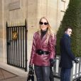 Céline Dion est de retour à l'hôtel, Le Crillon, à Paris, après une visite chez Givenchy. Le 24 janvier 2019.