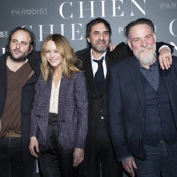 Vincent Macaigne, Vanessa Paradis, Samuel Benchetrit (réalisateur) et Bouli Lanners - Avant-première du film "Chien" au cinéma MK2 Bibliothèque à Paris, France, le 5 mars 2018. © Olivier Borde/Bestimage