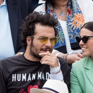 Amir Haddad et son épouse Lital -dans les tribunes des internationaux de France de tennis de Roland-Garros à Paris, France, le 9 juin 2019. © Jacovides-Moreau/Bestimage