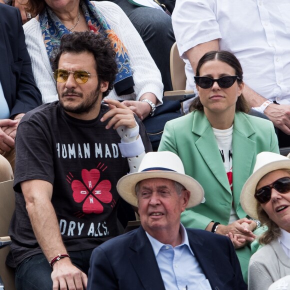 Amir Haddad et son épouse Lital -dans les tribunes des internationaux de France de tennis de Roland-Garros à Paris, France, le 9 juin 2019. © Jacovides-Moreau/Bestimage