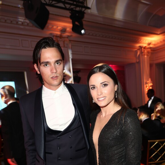 Exclusif - Alain-Fabien Delon et sa compagne Capucine Anav (habillée par Stevens Ishay Couture) à la vente aux enchères lors du dîner de la 10ème édition du "Global Gift Gala" à l'hôtel Four Seasons George V à Paris, le 3 juin 2019. © Cyril Moreau/Global Gift Foundation/Bestimage
