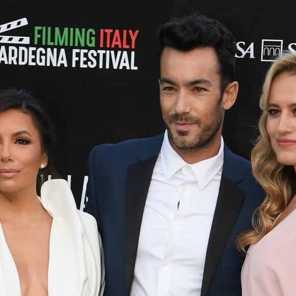 Eva Longoria, Lola Ponce, Aaron Diaz lors de la soirée d'ouverture du festival "Filming Italy Sardegna" au Forte Village Resort à Cagliari, Sardaigne, Italie, le 13 juin 2019.