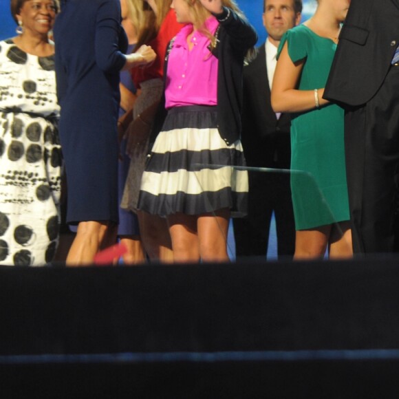 Barack Obama et sa famille à Charlotte (USA) en 2012.