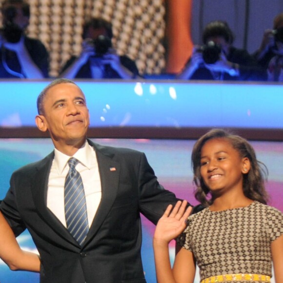 Barack Obama et sa famille, le 6 septembre 2012 à Charlotte (USA).