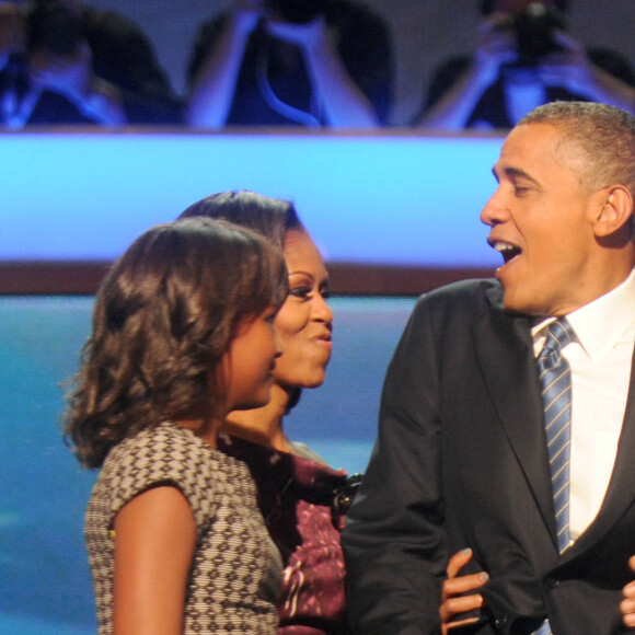 Barack Obama et sa famille, le 6 septembre 2012 à Charlotte (USA).