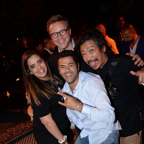 Exclusif - Ines Reg, Guillaume de Tonquédec, Jamel Debbouze et Bun Hay Mean assistent à la fête de clôture du 9ème festival "Marrakech du Rire 2018" au Palais Bahia de Marrakech au Maroc le 15 juin 2019. © Rachid Bellak/Bestimage