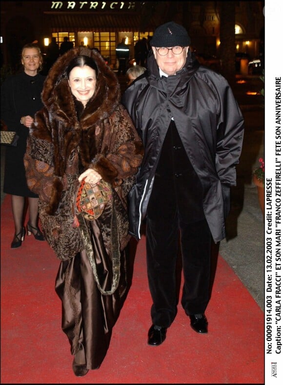 Carla Fracci et son mari Franco Zefirelli le 13 février 2003.