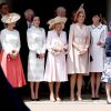 La comtesse Sophie de Wessex, la reine Letizia d'Espagne, la duchesse Camilla de Cornouailles, la reine Maxima des Pays-Bas et Kate Middleton, duchesse Catherine de Cambridge le 17 juin 2019 au château de Windsor lors des cérémonies de l'ordre de la Jarretière, qui compte le roi Felipe VI d'Espagne et le roi Willem-Alexander des Pays-Bas comme nouveaux chevaliers "étrangers" (surnuméraires).