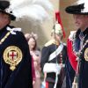 Le prince William et le prince Charles le 17 juin 2019 au château de Windsor lors des cérémonies de l'ordre de la Jarretière, qui compte le roi Felipe VI d'Espagne et le roi Willem-Alexander des Pays-Bas comme nouveaux chevaliers "étrangers" (surnuméraires).