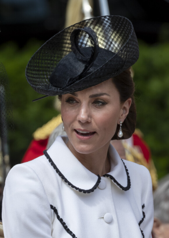 Catherine (Kate) Middleton, duchesse de Cambridge, lors de la cérémonie annuelle de l'Ordre de la Jarretière (Garter Service) au château de Windsor. 17/06/2019