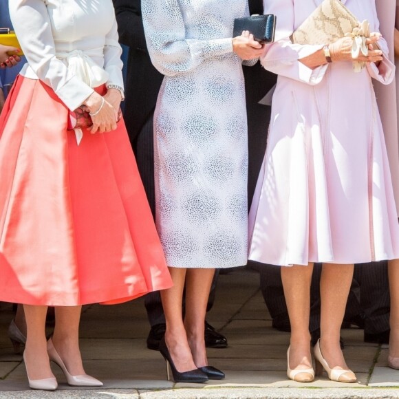 La reine Letizia d'Espagne, Sophie Rhys-Jones, comtesse de Wessex, Camilla Parker Bowles, duchesse de Cornouailles, la reine Maxima des Pays-Bas, Catherine (Kate) Middleton, duchesse de Cambridge, lors de la cérémonie annuelle de l'Ordre de la Jarretière (Garter Service) au château de Windsor. 17/06/2019 - Windsor