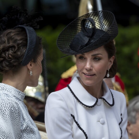 La reine Letizia d'Espagne, Catherine (Kate) Middleton, duchesse de Cambridge, lors de la cérémonie annuelle de l'Ordre de la Jarretière (Garter Service) au château de Windsor. 17/06/2019 - Windsor