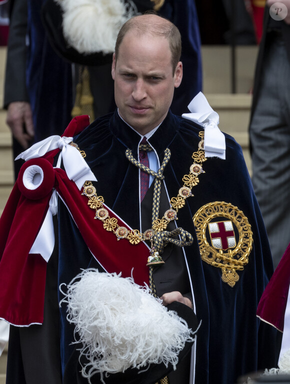Le prince William, duc de Cambridge, lors de la cérémonie annuelle de l'Ordre de la Jarretière (Garter Service) au château de Windsor, le 17 juin 2019.