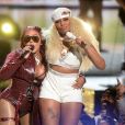 Lil' Kim, Mary J. Blige sur scène lors de la 7ème cérémonie des "BET Awards" au Staples Center à Los Angeles, le 23 juin 2019.