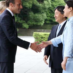 L'empereur du Japon Naruhito, l'impératrice du Japon Masako, le président de la République française Emmanuel Macron et sa femme la Première Dame Brigitte Macron - L'empereur du Japon et l'impératrice du Japon reçoivent le président de la République française et sa femme la Première Dame au palais impérial de Tokyo, Japon, le 27 juin 2019. © Dominique Jacovides/Bestimage