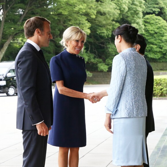 L'empereur du Japon Naruhito, l'impératrice du Japon Masako, le président de la République française Emmanuel Macron et sa femme la Première Dame Brigitte Macron - L'empereur du Japon et l'impératrice du Japon reçoivent le président de la République française et sa femme la Première Dame au palais impérial de Tokyo, Japon, le 27 juin 2019. © Dominique Jacovides/Bestimage