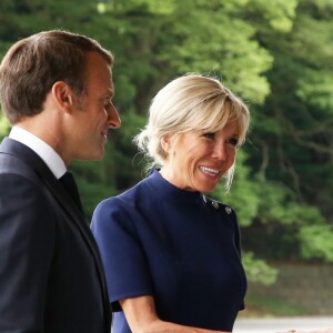 L'empereur du Japon Naruhito, l'impératrice du Japon Masako, le président de la République française Emmanuel Macron et sa femme la Première Dame Brigitte Macron - L'empereur du Japon et l'impératrice du Japon reçoivent le président de la République française et sa femme la Première Dame au palais impérial de Tokyo, Japon, le 27 juin 2019. © Dominique Jacovides/Bestimage