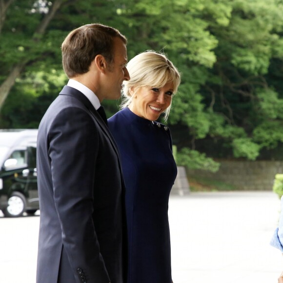 L'empereur du Japon Naruhito, l'impératrice du Japon Masako, le président de la République française Emmanuel Macron et sa femme la Première Dame Brigitte Macron - L'empereur du Japon et l'impératrice du Japon reçoivent le président de la République française et sa femme la Première Dame au palais impérial de Tokyo, Japon, le 27 juin 2019. © Dominique Jacovides/Bestimage