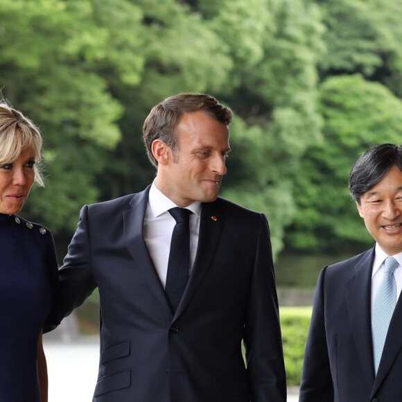 L'empereur du Japon Naruhito, l'impératrice du Japon Masako, le président de la République française Emmanuel Macron et sa femme la Première Dame Brigitte Macron - L'empereur du Japon et l'impératrice du Japon reçoivent le président de la République française et sa femme la Première Dame au palais impérial de Tokyo, Japon, le 27 juin 2019. © Dominique Jacovides/Bestimage