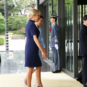 L'empereur du Japon Naruhito, l'impératrice du Japon Masako, le président de la République française Emmanuel Macron et sa femme la Première Dame Brigitte Macron - L'empereur du Japon et l'impératrice du Japon reçoivent le président de la République française et sa femme la Première Dame au palais impérial de Tokyo, Japon, le 27 juin 2019. © Dominique Jacovides/Bestimage
