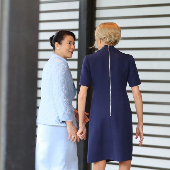 L'impératrice du Japon Masako et la Première Dame Brigitte Macron - L'empereur du Japon et l'impératrice du Japon reçoivent le président de la République française et sa femme la Première Dame au palais impérial de Tokyo, Japon, le 27 juin 2019. © Dominique Jacovides/Bestimage