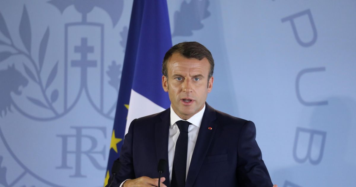 Le président de la République, Emmanuel Macron - Réception offerte par ...