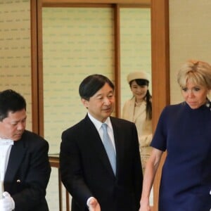 L'empereur du Japon Naruhito, l'impératrice du Japon Masako, le président de la République française Emmanuel Macron et sa femme la Première Dame Brigitte Macron - Déjeuner offert par l'empereur du Japon Naruhito et l'impératrice du Japon Masako en l'honneur du président de la République française Emmanuel Macron et sa femme la Première Dame Brigitte Macron au palais impérial de Tokyo, Japon, le 27 juin 2019. © Ludovic Marin/Pool/Bestimage