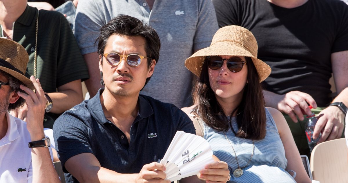 Frédéric Chau et sa compagne enceinte dans les tribunes lors des internationaux de tennis de Frédéric Chau et sa compagne enceinte dans les tribunes lors des internationaux de tennis de