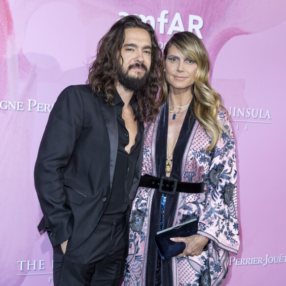 Heidi Klum et son fiancé Tom Kaulitz assistent à la soirée amfAr à l'hôtel Peninsula à Paris, le 30 juin 2019. © Olivier Borde/Bestimage