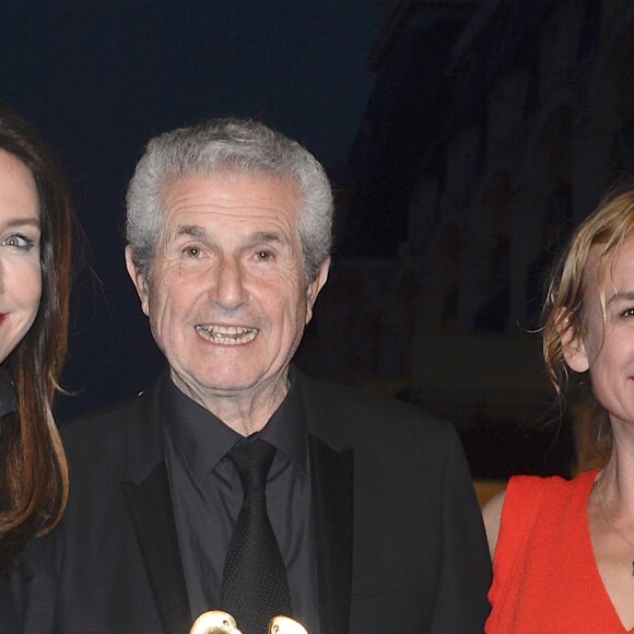 Elsa Zylberstein, Claude Lelouch (Prix Hommage 50 ans) et Sandrine Bonnaire - Remise des prix du 30e Festival du Film de Cabourg. Le 11 juin 2016 © Coadic Guirec / Bestimage