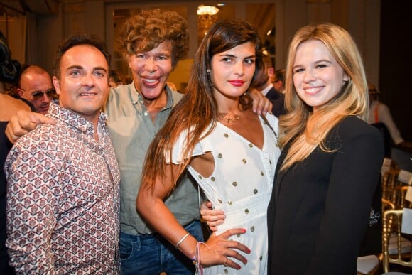 Laurent Amar, Igor Bogdanov, Eloise Valli et Julie Jardon au défilé Kithe Brewster à l'hôtel Lutetia. Paris, le 3 juillet 2019.