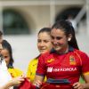 La reine Letizia d'Espagne a assisté le 4 juillet 2019 à une séance d'entraînement de l'équipe féminine nationale de rugby à 7 sur le stade de l'Université Complutense de Madrid.