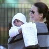Exclusif - Kristin Davis et sa fille Gemma à Santa Moncia, le 22 février 2012