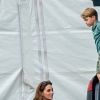 Catherine (Kate) Middleton, duchesse de Cambridge avec ses enfants, le prince George de Cambridge et le prince Louis de Cambridge lors d'un match de polo de bienfaisance King Power Royal Charity Polo Day à Wokinghan, comté de Berkshire, Royaume Uni, le 10 juillet 2019.