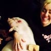 Miley Cyrus fait une manucure à son cochon sur Instagram, novembre 2014